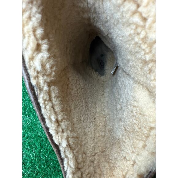 UGG Brooks Tall Brown Leather Shearling Flat Boots Style 5490 Size 8 Womens - Picture 6 of 9